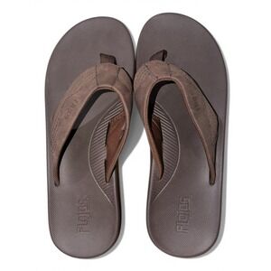 Flojos Mens Flip Flops Brown Comfort Sandals Beach Casual Size 12